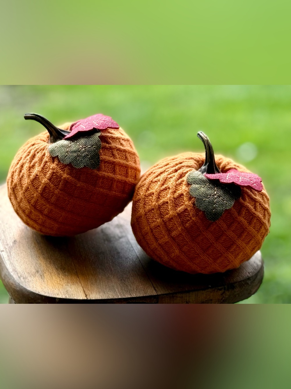 Handcrafted Orange Knit Pumpkin Home Accents